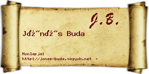 Jónás Buda névjegykártya